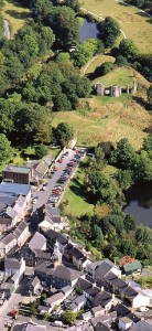 Aerial View view of Newcastle Emlyn & Castle